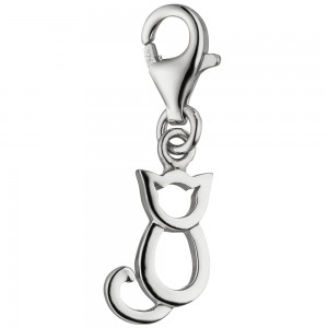 Einhänger Charm Katze 925 Sterlingsilber
