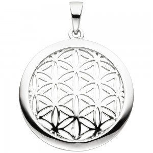 Anhänger Blume des Lebens rund 925 Sterlingsilber
