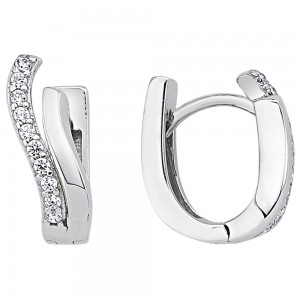 Creolen 925 Sterlingsilber 20 Zirkonia Ohrringe Silberohrringe
