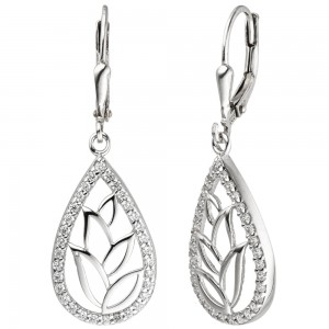 Ohrhänger Tropfen 925 Sterlingsilber 64 Zirkonia Ohrringe Boutons
