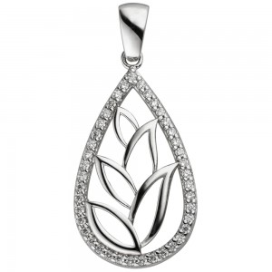 Anhänger Tropfen 925 Sterlingsilber 41 Zirkonia Silberanhänger