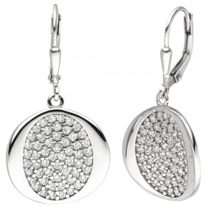 Ohrhänger 925 Sterlingsilber 110 Zirkonia Ohrringe Boutons Silberohrringe