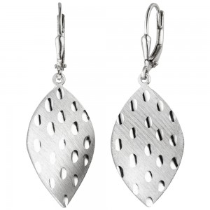 Ohrhänger 925 Sterlingsilber mattiert Ohrringe Boutons Silberohrringe