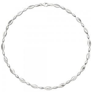 Collier Halskette 925 Silber 108 Zirkonia 45cm Kette Silberkette