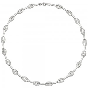 Collier Halskette 925 Sterlingsilber gehämmert 45cm Kette Silberkette