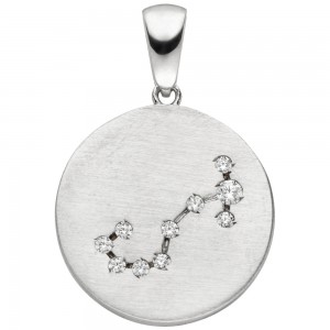 Anhänger Sternzeichen Skorpion 925 Sterlingsilber matt 10 Zirkonia Silberan