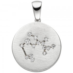 Anhänger Sternzeichen Schütze 925 Sterlingsilber matt 15 Zirkonia Silberanh