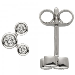 Ohrstecker 585 Weißgold 6 Diamanten Brillanten Ohrringe Goldohrringe