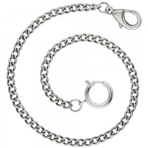 Taschenuhrkette Uhrenkette Edelstahl matt 5,1mm 36cm