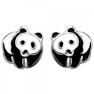 Kinder Ohrstecker Panda 925 Sterlingsilber Ohrringe Silberohrringe