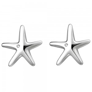 Ohrstecker Seestern 925 Sterlingsilber 2 Zirkonia Ohrringe Silberohrringe