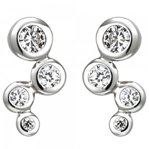 Ohrstecker 925 Sterlingsilber 8 Zirkonia Ohrringe Silberohrringe