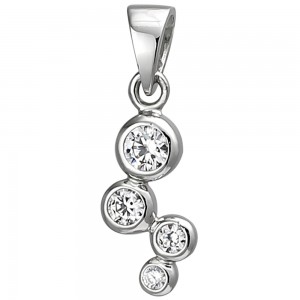Anhänger 925 Sterlingsilber 4 Zirkonia Silberanhänger