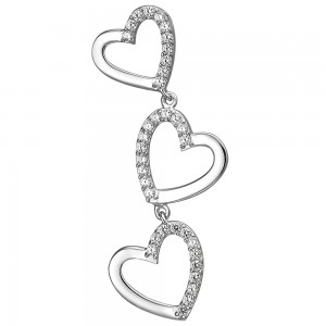 Anhänger Herzen 925 Sterlingsilber 35 Zirkonia Silberanhänger
