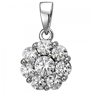 Anhänger 925 Sterlingsilber 8 Zirkonia Silberanhänger