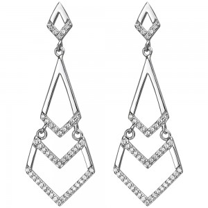 Ohrhänger 925 Sterlingsilber 92 Zirkonia Ohrringe Silberohrringe