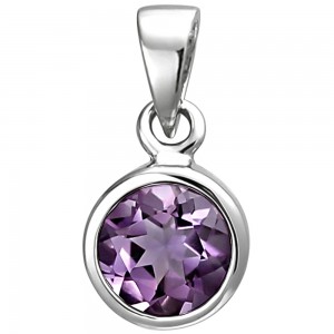 Anhänger 925 Sterlingsilber 1 Amethyst lila violett