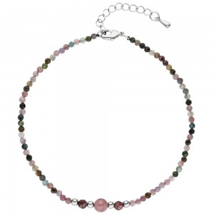 Fußkettchen Fußkette Turmalin mit Hematin 26cm