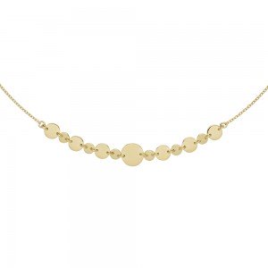 Collier Halskette mit Plättchen 925 Sterlingsilber vergoldet 45cm Kette