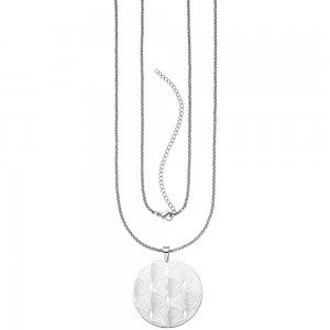 Collier Kette mit Anhänger Edelstahl 80cm Karabiner