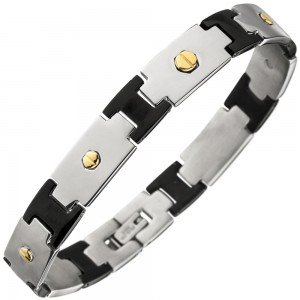 Armband Edelstahl schwarz beschichtet 21cm