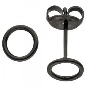 Ohrstecker Kreis Edelstahl schwarz beschichtet Ohrringe