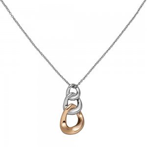 Collier Edelstahl rotgoldfarben beschichtet 45cm Karabiner