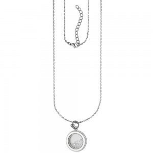 Collier Edelstahl mit 176 Kristallen 75cm Karabiner