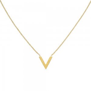 Collier Halskette Edelstahl goldfarben beschichtet 45cm Kette