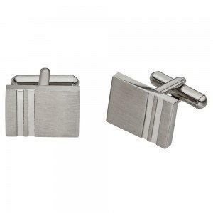 Manschettenknöpfe aus Edelstahl teil matt