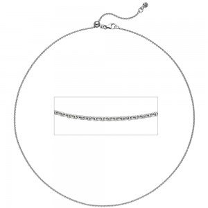 Ankerkette 925 Silber 1 Zirkonia 45cm Kette Halskette verkürzbar
