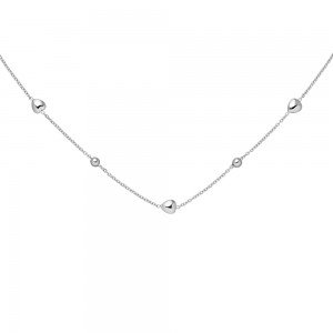 Collier Herz Kugel 925 Sterlingsilber 45cm Silberkette Federring