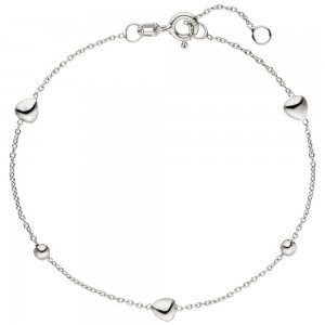 Armband Herz Kugel 925 Sterlingsilber 19cm Silberarmband