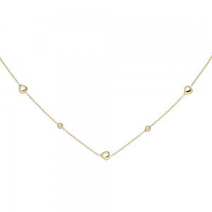 Collier Herz Kugel 925 Sterlingsilber vergoldet 45cm Silberkette Federrin