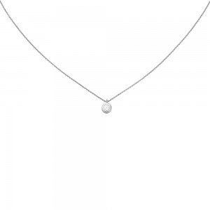 Collier 925 Sterlingsilber 1 Zirkonia 43cm Silberkette Karabiner