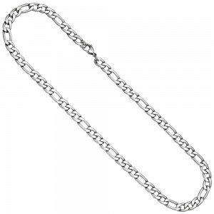 Figarokette Edelstahl 50cm Kette Halskette Karabiner