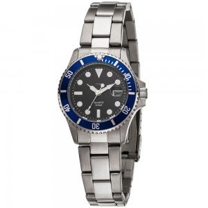 Damen Armbanduhr Quarz Analog Edelstahl mit Datum