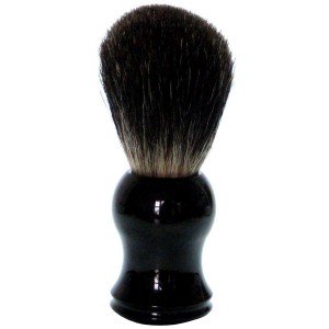 Golddachs Rasierpinsel mit Dachshaar Kunststoffgriff schwarz