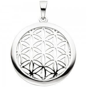 Anhänger Blume des Lebens rund 925 Sterlingsilber