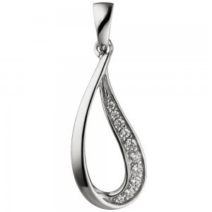 Anhänger Tropfen 925 Sterlingsilber 10 Zirkonia