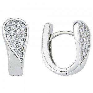 Creolen 925 Sterlingsilber 44 Zirkonia Ohrringe Silberohrringe