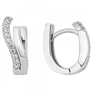 Creolen 925 Sterlingsilber 20 Zirkonia Ohrringe Silberohrringe