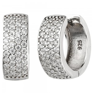 Creolen 925 Sterlingsilber 88 Zirkonia Ohrringe Silbercreolen Silberohrringe
