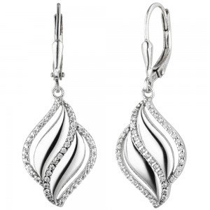 Ohrhänger 925 Sterlingsilber 86 Zirkonia Ohrringe Boutons Silberohrringe