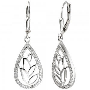 Ohrhänger Tropfen 925 Sterlingsilber 64 Zirkonia Ohrringe Boutons
