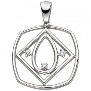 Anhänger 925 Sterlingsilber 3 Zirkonia Silberanhänger