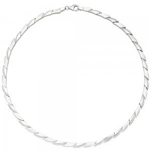 Collier Halskette 925 Silber 210 Zirkonia 45cm Kette Silberkette