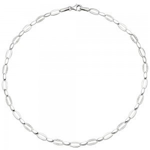 Collier Halskette 925 Silber 168 Zirkonia 45cm Kette Silberkette
