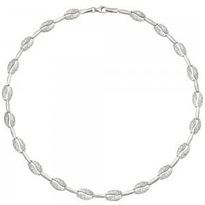 Collier Halskette 925 Sterlingsilber gehämmert 45cm Kette Silberkette