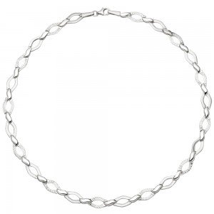 Collier Halskette 925 Silber 144 Zirkonia 45cm Kette Silberkette
